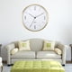 thumbnail image 4 of Reloj de pared redondo de 12 pulgadas, silencioso, de cuarzo, para colgar en la pared, sencillo, para dormitorio. Oro, 4 of 9