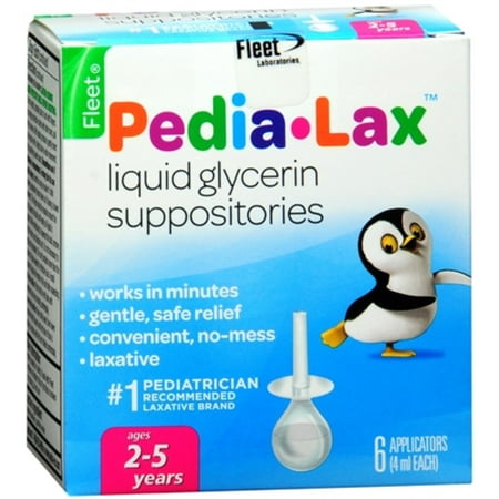 Fleet Pedia-Lax Liquid Glycerin Suppositories 6 Each (Pack of