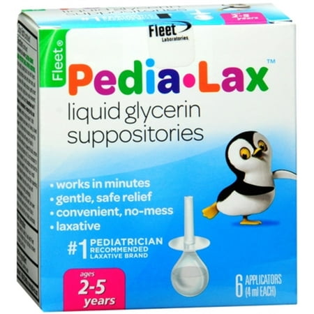 - Fleet Pedia-Lax Liquid Glycerin Suppositories 6 Each (Pack of 4)