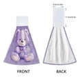 thumbnail image 3 of Haosy 2 Pack Kitchen Wash Cloths with Hanging Loops Absorbent Absorbent Quick Drying Hand Towels, Purple Bear with Star Heart, 3 of 7