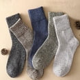 thumbnail image 4 of 5 pares de calcetines de lana merino para hombre, calcetines gruesos y cálidos de invierno, calcetines de senderismo, calcetines casuales suaves para hombres, cómodos, casuales, de algodón,, 4 of 5