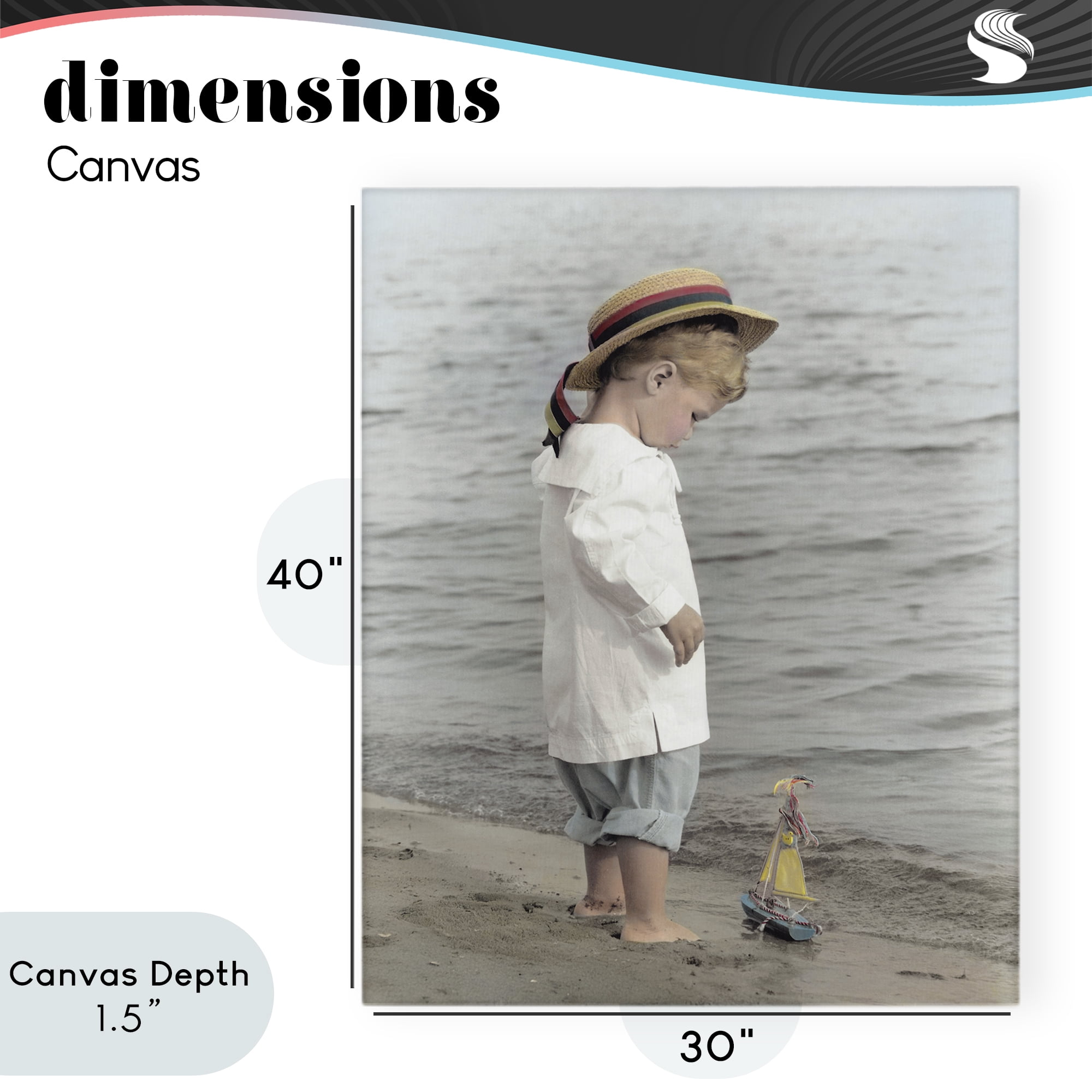 Stupell Industries Child on Beach Shore Canvas Wall Art, design by Kendra Dew