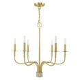 thumbnail image 4 of Livex Lighting 51326 Lisbon 6 Light 26" Wide Taper Candle Chandelier - Brass, 4 of 7
