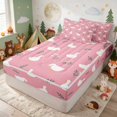 thumbnail image 3 of Erosebridal Duck Zipper Twin Comforter Sets with Fitted Sheet and 2 Pillowcases for Girls, Pink Wildflowers Zipper Bedding Set, Pink Reversible, 3 of 7