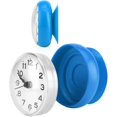 thumbnail image 3 of Mini reloj de pared redondo impermeable con ventosa, decoración para baño, cocina (azul), 3 of 5