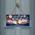 thumbnail image 2 of Happy New Year with Dachshund Fireworks Holiday Xmas Winter 2025 Landscape Wood Sign Wiener Dog Lover Gifts Idea Hanging Wall Home Decor - 00025, 2 of 5