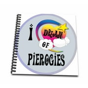 3dRose Cute Girly Heart Star Clouds I Dream Of Pierogies - Mini Notepad, 4 by 4-inch