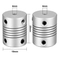 thumbnail image 2 of 4mm to 4mm Shaft Coupling Flexible Coupler Motor Connector Joint L25xD19 Silver, 2 of 2