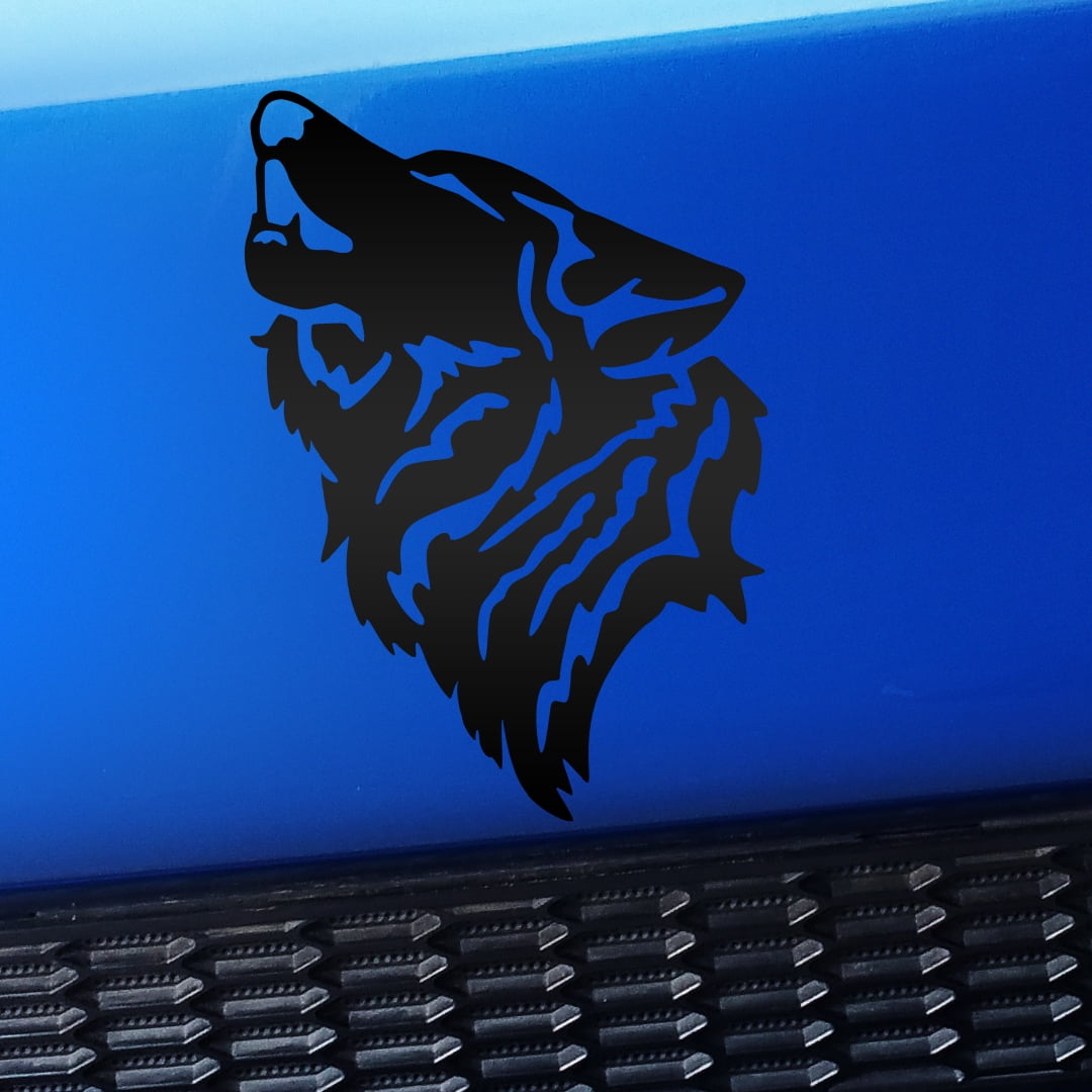 Wolf Vinyl Decal Choose Color [MATTE BLACK]