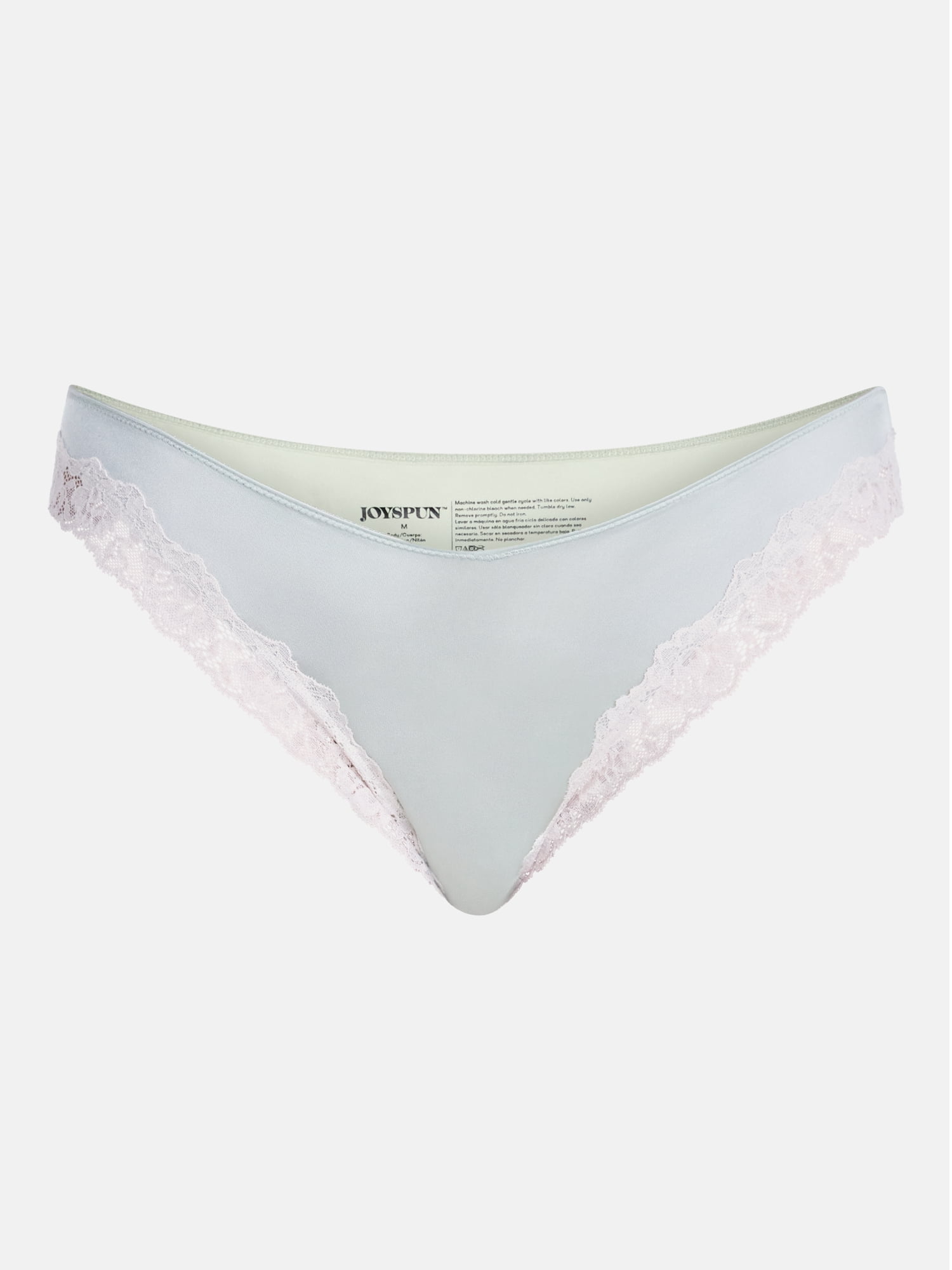Joyspun Women's Shine & Lace Thong, 3-Pack, XS - XXXL