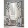 thumbnail image 4 of Thanksgiving Pumpkin Sheer Curtains 84 Inch Length 2 Panels Set for Living Room/Bedroom, Fall Eucalyptus Autumn Leaves Beige Curtain Sheers Drapes Rod Pocket Curtains Window Treatment Set 52''x84''x2, 4 of 7