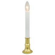 9" White and Gold C7 Light Christmas Candle Lamp with Timer