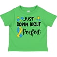 thumbnail image 3 of Inktastic Just Down Right Perfect Down Syndrome Awareness Ribbon Boys or Girls Toddler T-Shirt, 3 of 5