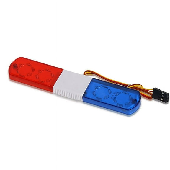 Flash Alarm Lamp LED Police Car Bright Light for 1/10 RC D12 , Traxs Axial Car Upgrade Parts, 115mm,Red & Blue