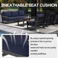 thumbnail image 4 of Aluminum Outdoor Sofa,5 Seats Modern Patio Furniture Set,Sectional Sofa Conversation Set with Coffee Table, Upgraded Washable Cushions for Garden Backyard,Grey, 4 of 8