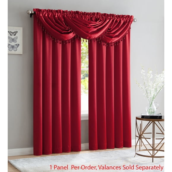 Bridget Crushed Satin Window Panel, Red, 52x84 Inches