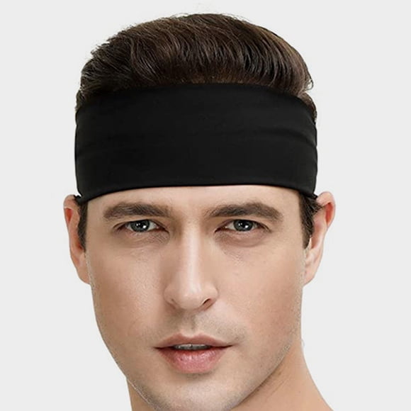 RENACLIPY Basketball Headbands for Men Workout Headband Cloth Black for Workers 1Pcs