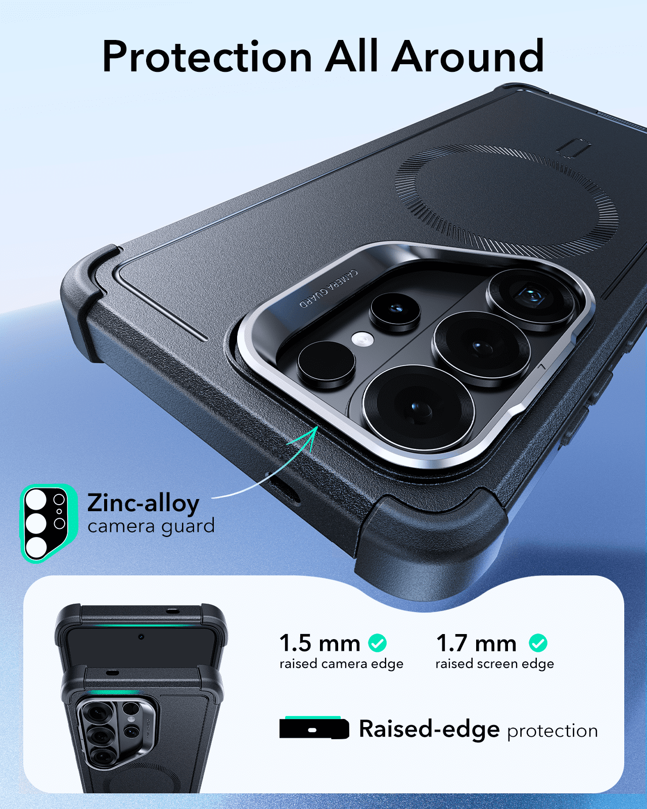 ESR Case with Stash Stand Compatible with Samsung Galaxy S26 Ultra, 7X Military-Grade Drop Protection & MagSafe Compatible Rugged Cover, Black