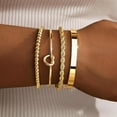 thumbnail image 2 of 925 Sterling Silver Bracelets for Women Stack, 14K Gold Plated Bangle Cuff Jewelry Set Trendy, Adjustable Tennis Knot Twisted Bracelet for Wrist Essentials Women Fashion Gifts, 2 of 7