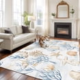 thumbnail image 4 of Coastal Ocean 8x10 Area Rug for Living Room Sectional Sofa, Blue Yellow Coral Shell Starfish Marine Life Washable Non Slip Large Rectangle Area Rug, 4 of 9
