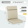 thumbnail image 6 of Aoodor 4Pcs Outdoor Patio Dining Chair Cushion Set, Fade and Water Resistant Polyester Fabric Cover with Ties and Zipper, 44''x21''x3.2'' - Khaki, 6 of 8