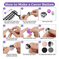 thumbnail image 5 of 100 Sets Cover Buttons Kit with Tools Size to Self DIY Fabric Cloth 0.59 Inch, 5 of 7