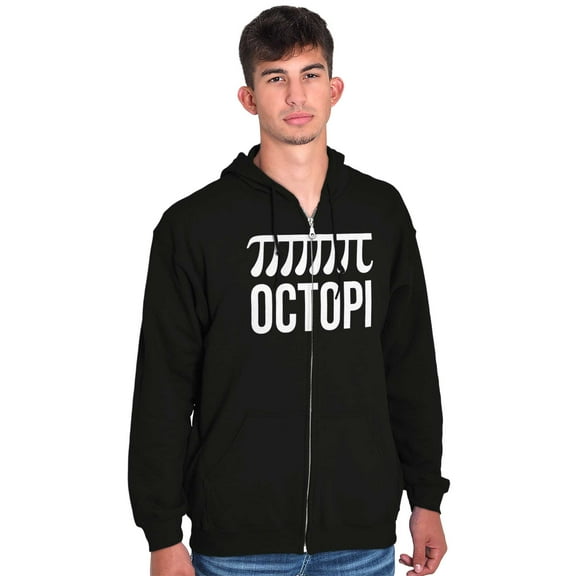 Octopi Day Math Geek Nerd Octopus Unisex Fleece Graphic Zip Up Hoodie Brisco Brands 2X