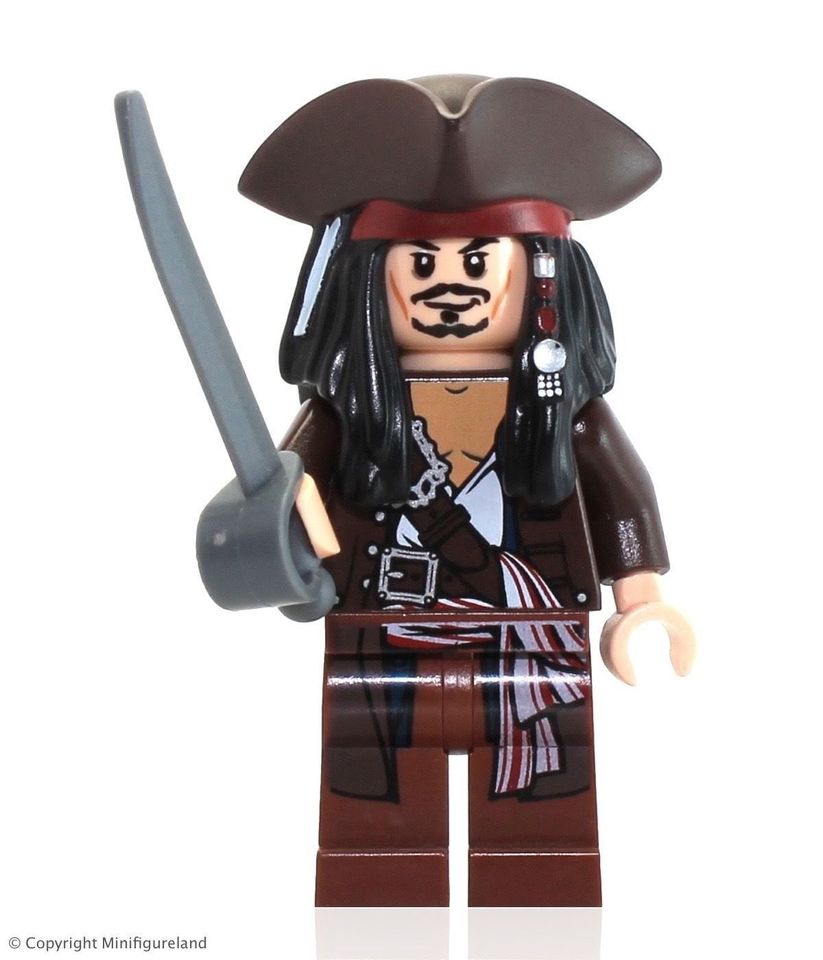 Pirates of the Caribbean Captain Jack Sparrow Custom Lego Mini Figure Brand New 