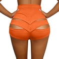 thumbnail image 2 of AnuYalue Cut Out Yoga Shorts for Women Butt Lifting Yoga Shorts High Waisted Workout Gym Shorts Orange M, 2 of 7