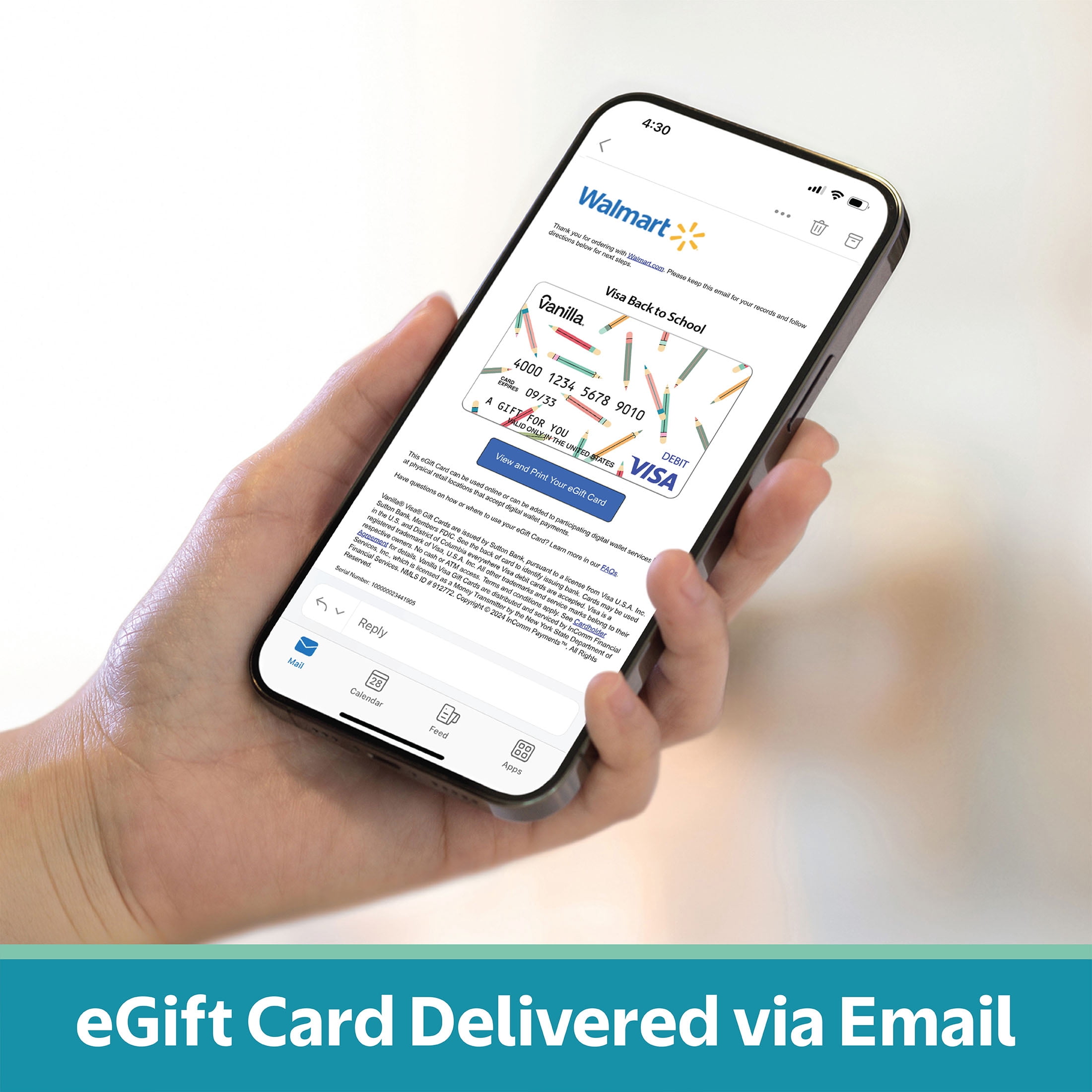 Vanilla® Visa® $20-$500 Pencil Everyday eGift Card (Plus $6.84 Purchase Fee) [Email Delivery]