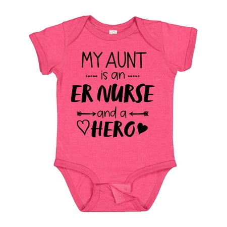 

Inktastic My Aunt is an ER Nurse and a Hero Boys or Girls Baby Bodysuit