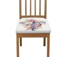 thumbnail image 3 of Easter Flower Cross Dining Chair Square Cushion Covers Set Stretch Chair Seat Decorative Cover Anti-Scratch Soft Chair Seat Protector Daily Decoration for Office High Chairs, 3 of 5