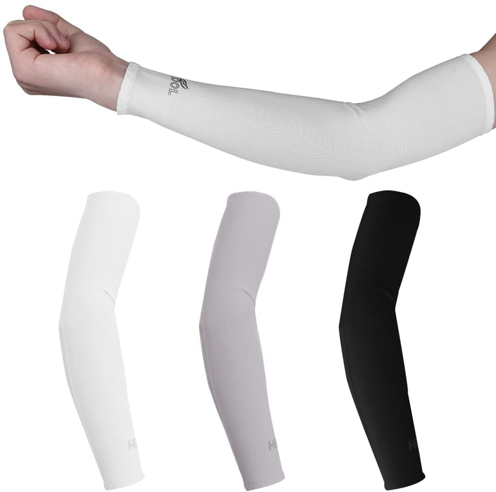 Cooling Athletic Sport Skins Arm Sleeves Gloves Sun Protective UV Cover Cycling 