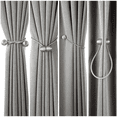 thumbnail image 3 of Astarin 4 Pcs Magnetic Curtain Tiebacks, Modern Simple Style Curtain Tiebacks, Decorative Drape Ties and Holdbacks Holder for Window Draperies, Curtain Clips Rope Straps Magnet Home Office - Beige, 3 of 6