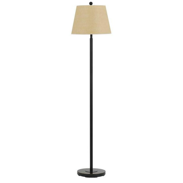 Lampe de Sol Ronde en Métal 3 Voies avec Abat-Jour Type Araignée, Bronze Foncé