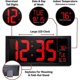 thumbnail image 4 of Brillar Reloj de pared digital LED, reloj despertador silencioso grande con calendario de hora, fecha y temperatura, para colgar o en la mesa, para el hogar, oficina, dormitorio, gimnasios,, 4 of 5