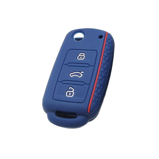 Funda de silicona para mando a distancia de coche, funda protectora de llave de repuesto a prueba de golpes, Protector de soporte para llave de coche, azul DYNWAVEMX Caso de la cubierta clave