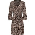 thumbnail image 2 of SofiePJ, Women's, Printed Chemise and Robe 2 Piece Sleepwear Set with Baby Doll Chemise , Brown Leopard, S, 2 of 4
