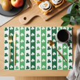 thumbnail image 2 of St. Patrick's Day Placemats Set of 12, Green Irish Lucky Clovers Stripes Placemats for Dining Table, Place Mats for Kitchen Tabletop, Waterproof Wipeable Dining Table Mats Set, 2 of 9