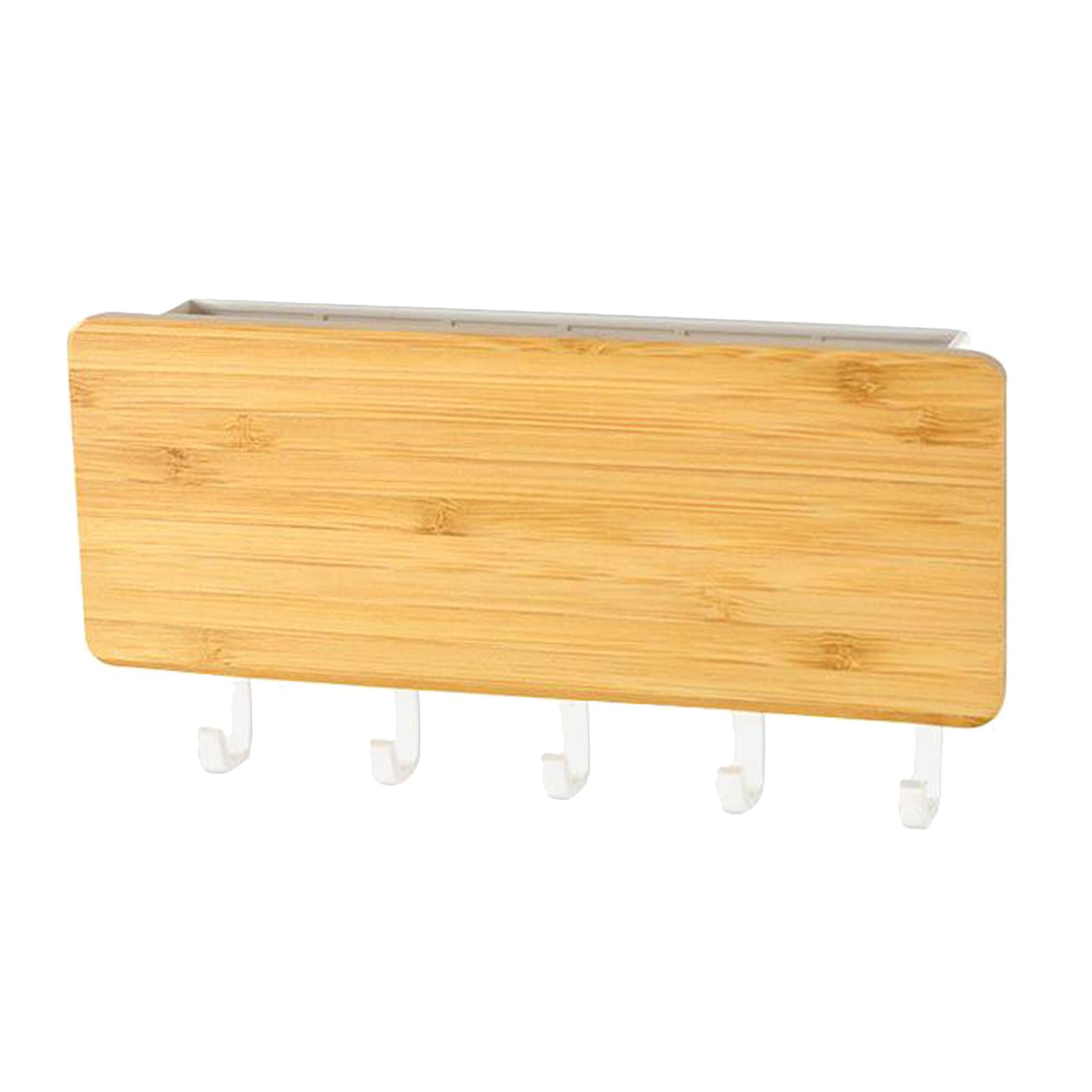 Entryway Mail Envelope Organizer with Hooks Wall Mounted, Rustic Wood