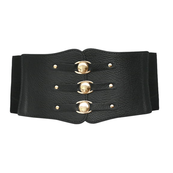 Tittly Leather Belt Belts for Women Women Corset Belt Wide Leather Waist Belt For Daily Punk Dresses Chest Elastic Waistband Wide Belts Western Belts Black One Size