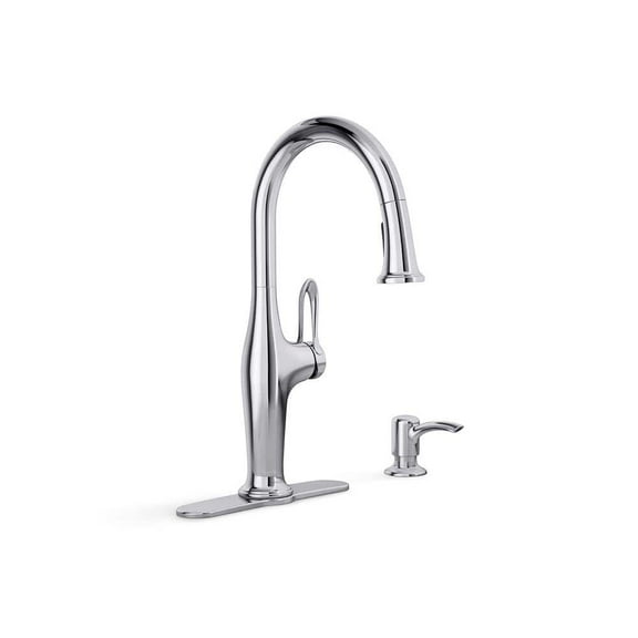 KOHLER Hamelin Single Handle Pull Down Sprayer Kitchen Faucet in Polished Chrome
