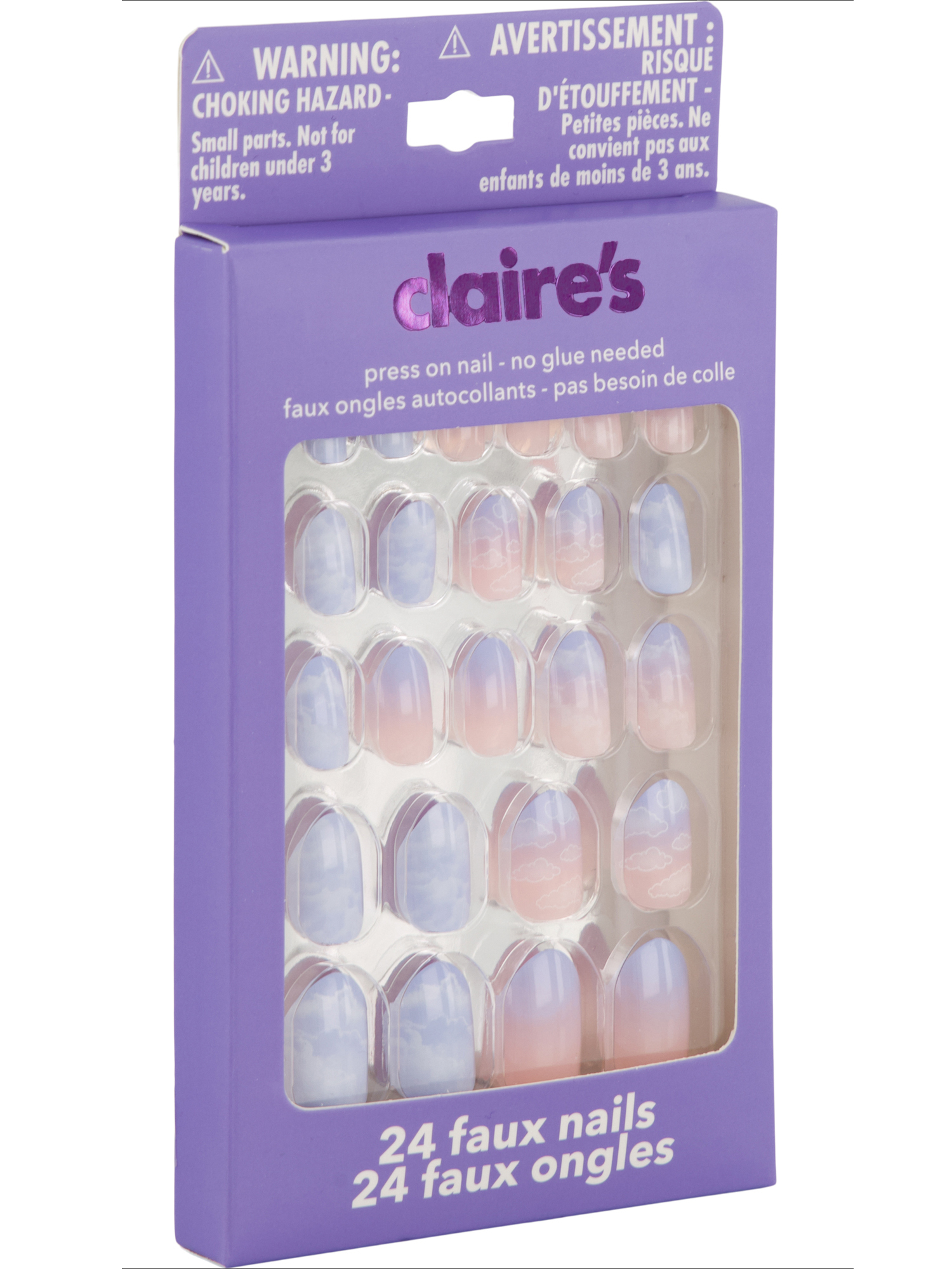 Claire's Blue Cloud Almond Shaped Press-On Nails photo 5