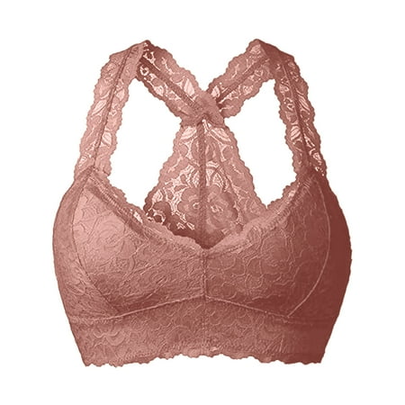 Women Plus Size Vest Crop Wire Bra Lingerie Sexy V Neck Underwear Lingerie(XXXL  Khaki 1PCS)