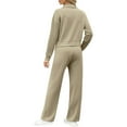 thumbnail image 7 of FNFYFH Sweatsuits Women 2 Piece Outfit Zip Up Cropped Sweatshirt Wide Leg Sweatpants Fall Outfits Matching Sets, 7 of 7
