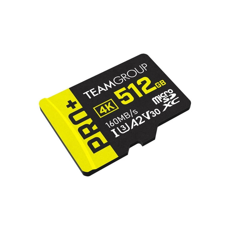 Team Pro+ 512GB UHS-I/U3 High Speed MicroSDHC, GB SD Flash