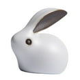 thumbnail image 1 of jifeng Ceramic Rabbit Statue Ornament, Finely Handmade Animal Tea Figurine Crafts for White-B, 1 of 9