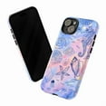 thumbnail image 3 of Ocean Sea Life Phone Case for iPhone 16 15 14 13 12 Pro Max Plus, Pink Cover with White Seahorse Shell Starfish Design, 3 of 6