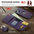thumbnail image 2 of Allytechgroup Wallet Case for iPhone 15, PU Leather Wallet Case with Detachable Cards Holder Kickstand Support Wireless Charging Shockproof Protective Bumper for Women Men, Purple, 2 of 11
