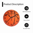 thumbnail image 5 of 10 Inch Wall Clock Battery Operated Square Clock for Office, Kitchen, Outdoor, Living Room, Orange Basketball With Black Lines, 5 of 7